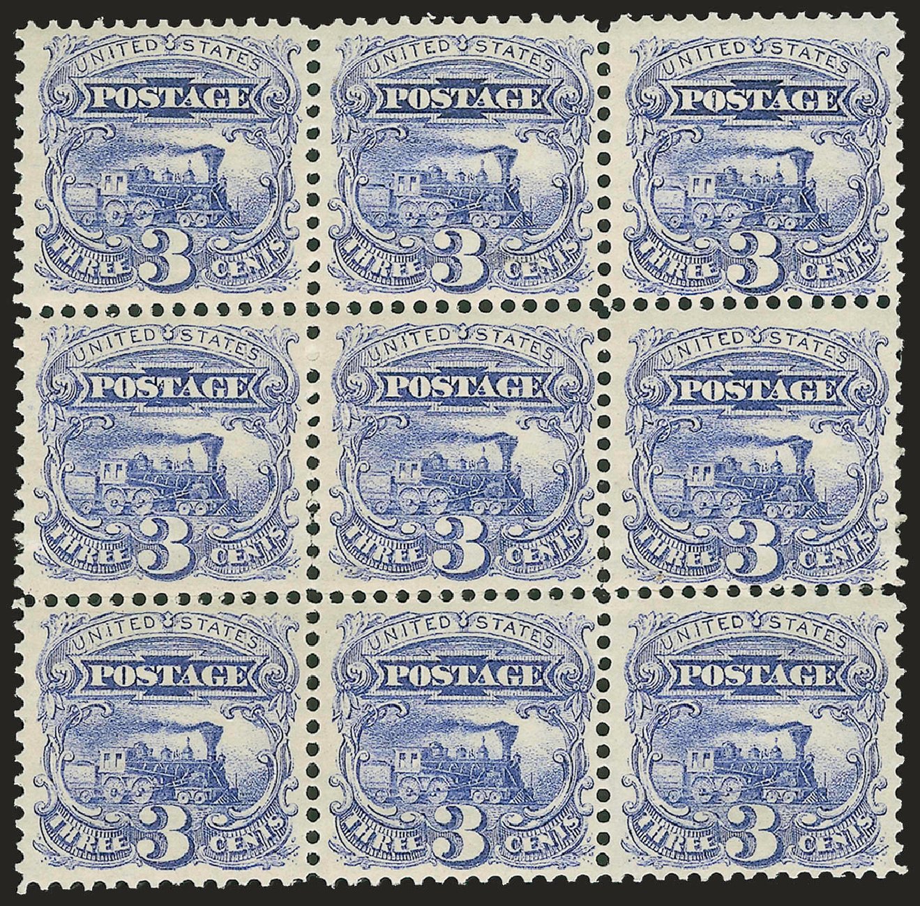 US Stamps Price Scott Catalogue #114: 3c 1869 Pictorial Locomotive. Robert Siegel Auction Galleries, Dec 2008, Sale 967, Lot 4228