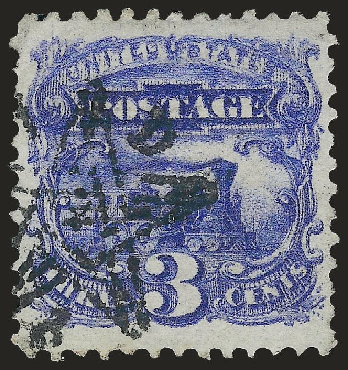 US Stamp Values Scott Cat. # 114: 3c 1869 Pictorial Locomotive. Robert Siegel Auction Galleries, Jun 2009, Sale 975, Lot 1348