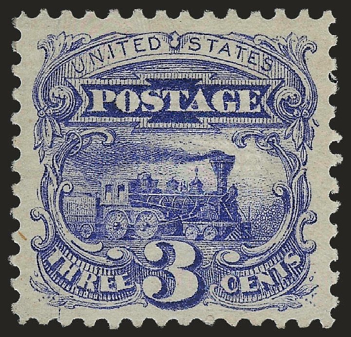 Price of US Stamps Scott Cat. #114 - 3c 1869 Pictorial Locomotive. Robert Siegel Auction Galleries, Apr 2010, Sale 984, Lot 378