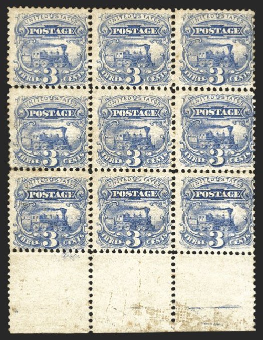 Prices of US Stamp Scott Catalogue #114: 1869 3c Pictorial Locomotive. Spink Shreves Galleries, Mar 2013, Sale 142, Lot 188