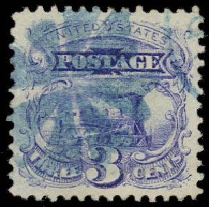Costs of US Stamps Scott Catalog # 114 - 1869 3c Pictorial Locomotive. Daniel Kelleher Auctions, Jan 2012, Sale 628, Lot 279