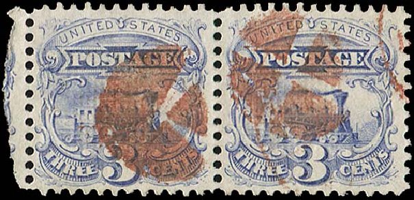 US Stamp Values Scott Catalogue 114: 1869 3c Pictorial Locomotive. Regency-Superior, Jan 2015, Sale 109, Lot 739