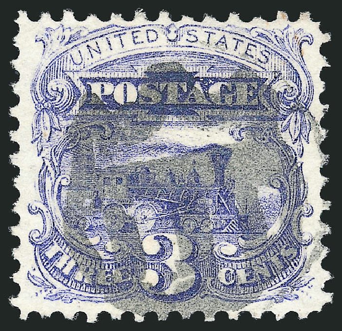 US Stamps Values Scott Cat. #114: 3c 1869 Pictorial Locomotive. Robert Siegel Auction Galleries, Oct 2011, Sale 1013, Lot 169