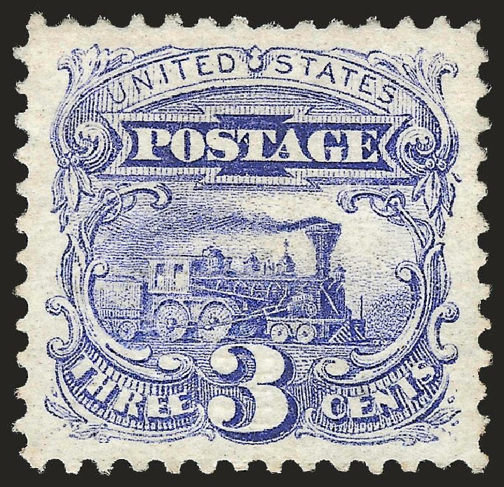 US Stamps Price Scott # 114 - 1869 3c Pictorial Locomotive. Robert Siegel Auction Galleries, Jun 2010, Sale 992, Lot 2179