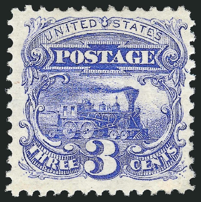 US Stamps Value Scott 114 - 1869 3c Pictorial Locomotive. Robert Siegel Auction Galleries, Oct 2010, Sale 997, Lot 5449