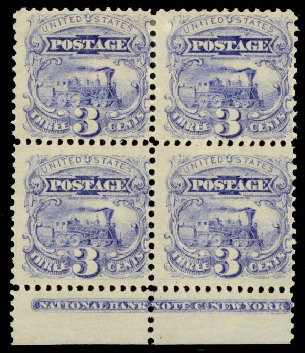 Prices of US Stamps Scott Catalog 114 - 1869 3c Pictorial Locomotive. Daniel Kelleher Auctions, Oct 2014, Sale 660, Lot 2130