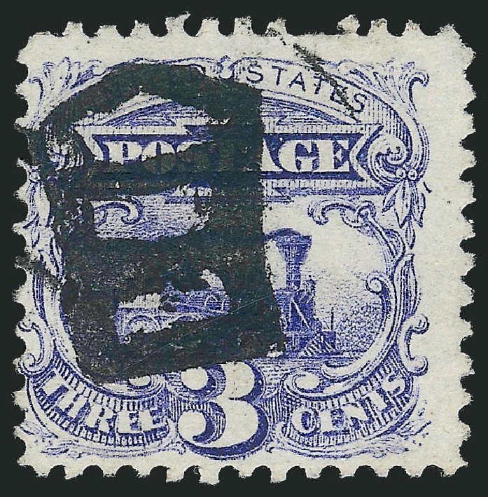 US Stamps Values Scott Catalogue #114 - 1869 3c Pictorial Locomotive. Robert Siegel Auction Galleries, Oct 2011, Sale 1013, Lot 180