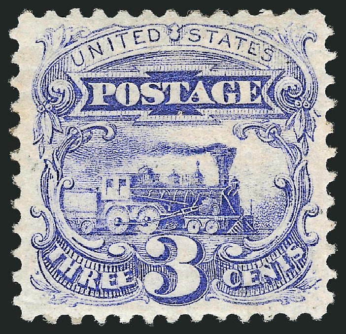 Cost of US Stamp Scott Cat. #114: 3c 1869 Pictorial Locomotive. Robert Siegel Auction Galleries, Dec 2012, Sale 1037, Lot 1660