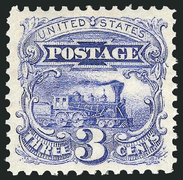 Values of US Stamp Scott Cat. #114 - 3c 1869 Pictorial Locomotive. Robert Siegel Auction Galleries, May 2013, Sale 1044, Lot 100