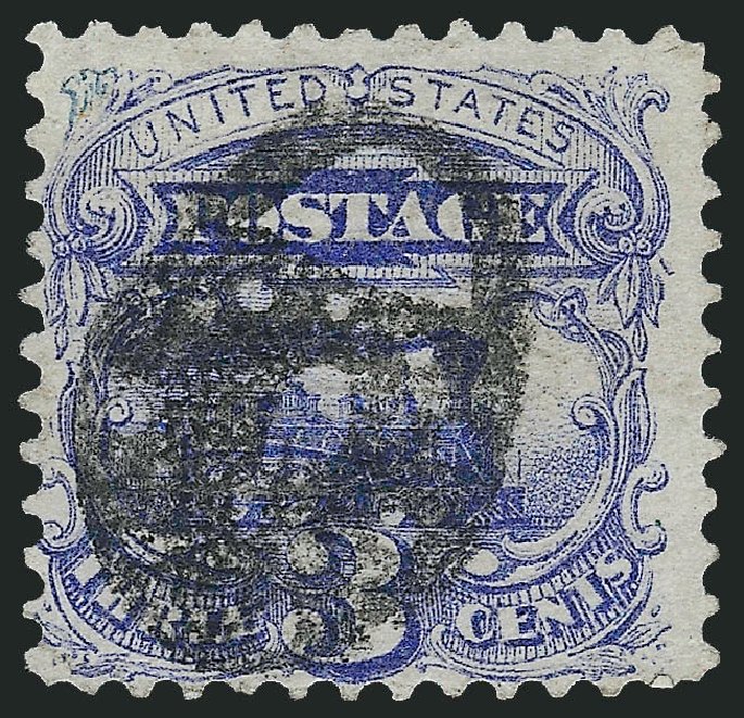 US Stamp Value Scott Cat. 114 - 1869 3c Pictorial Locomotive. Robert Siegel Auction Galleries, Dec 2008, Sale 967, Lot 4230