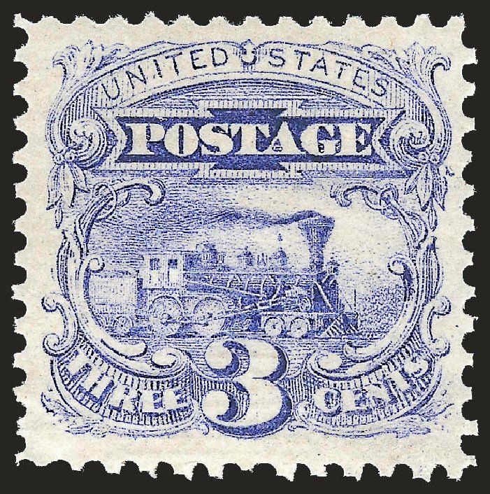 US Stamp Prices Scott Catalogue # 114 - 1869 3c Pictorial Locomotive. Robert Siegel Auction Galleries, Dec 2009, Sale 982, Lot 5310