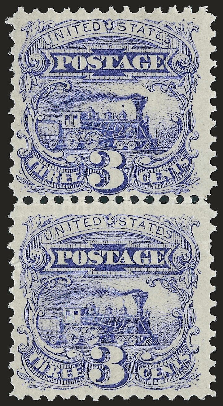 US Stamps Value Scott Catalogue 114 - 3c 1869 Pictorial Locomotive. Robert Siegel Auction Galleries, Jun 2010, Sale 992, Lot 2180