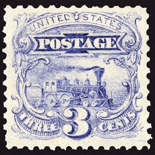 US Stamp Price Scott Catalog # 114 - 1869 3c Pictorial Locomotive. Spink Shreves Galleries, Jan 2014, Sale 146, Lot 240