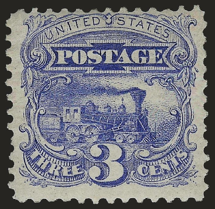 US Stamp Values Scott Cat. # 114 - 3c 1869 Pictorial Locomotive. Robert Siegel Auction Galleries, Dec 2008, Sale 967, Lot 4231