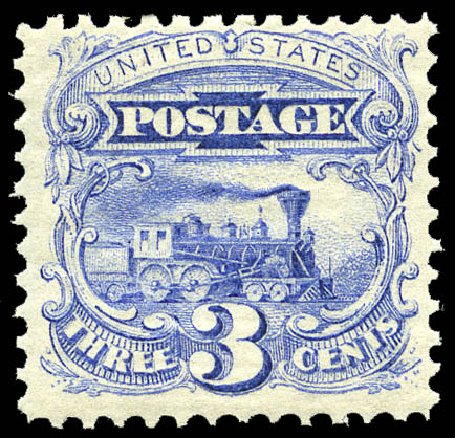 Cost of US Stamps Scott Catalog # 114: 3c 1869 Pictorial Locomotive. Matthew Bennett International, May 2014, Sale 350, Lot 204