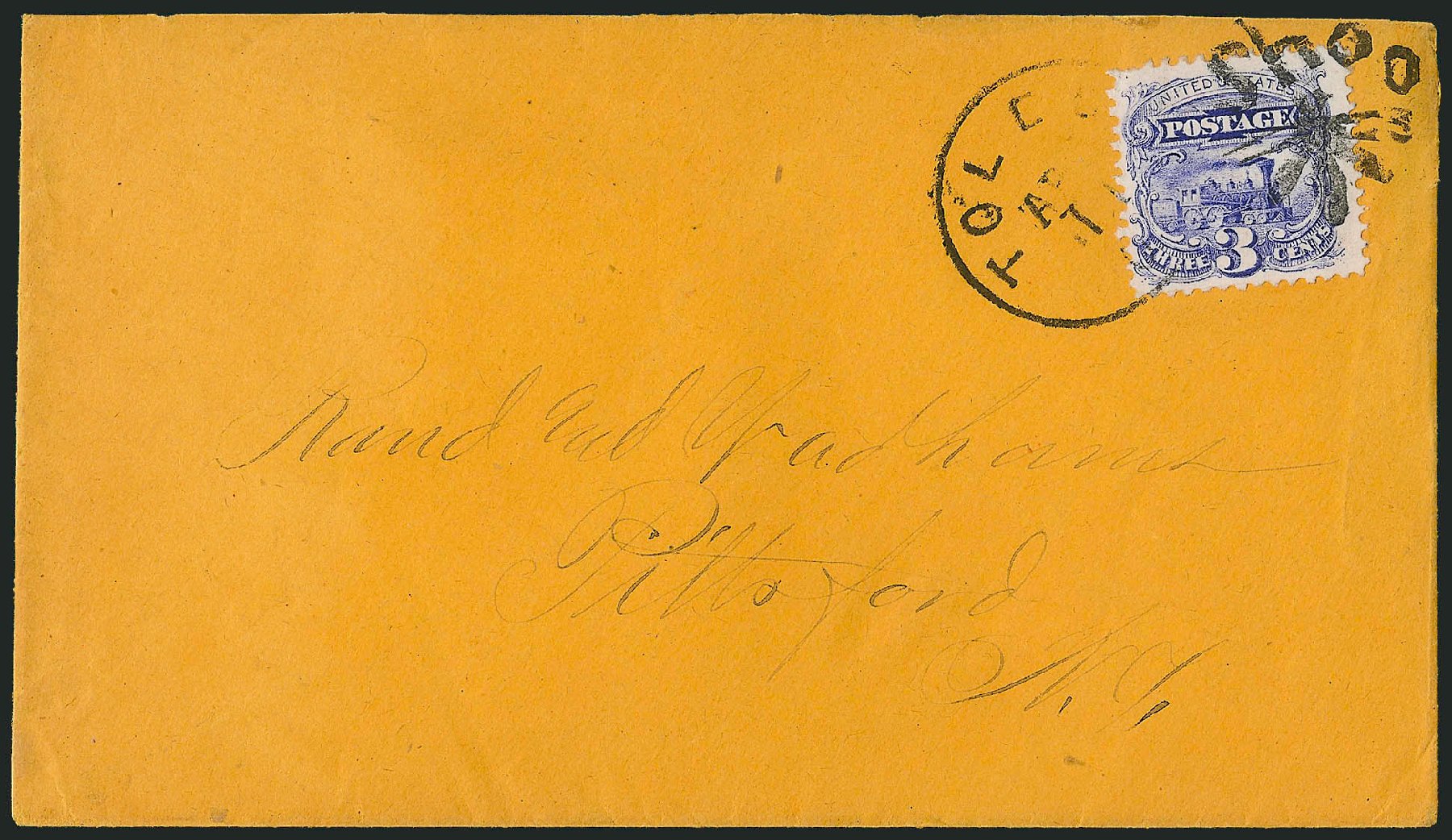 Values of US Stamp Scott 114: 1869 3c Pictorial Locomotive. Robert Siegel Auction Galleries, Mar 2011, Sale 1004, Lot 54