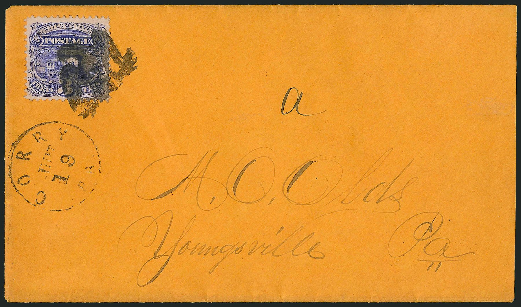 Values of US Stamp Scott # 114: 1869 3c Pictorial Locomotive. Robert Siegel Auction Galleries, Oct 2011, Sale 1013, Lot 184