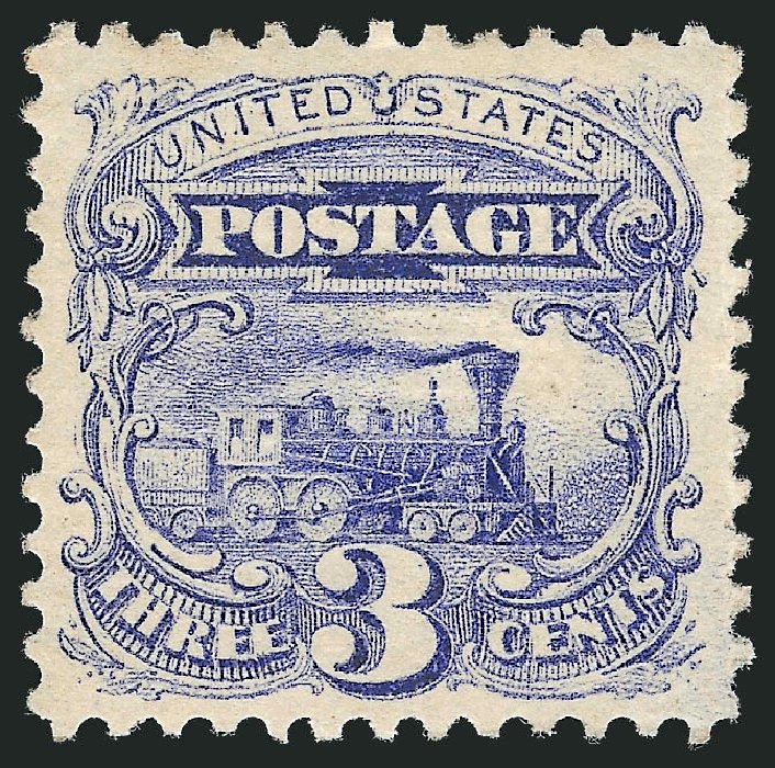 Prices of US Stamps Scott Catalogue #114 - 1869 3c Pictorial Locomotive. Robert Siegel Auction Galleries, Oct 2011, Sale 1014, Lot 1294