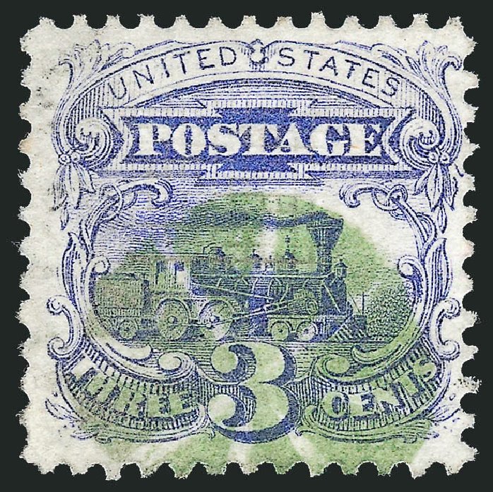 Price of US Stamps Scott Catalogue #114 - 1869 3c Pictorial Locomotive. Robert Siegel Auction Galleries, Dec 2011, Sale 1017, Lot 544