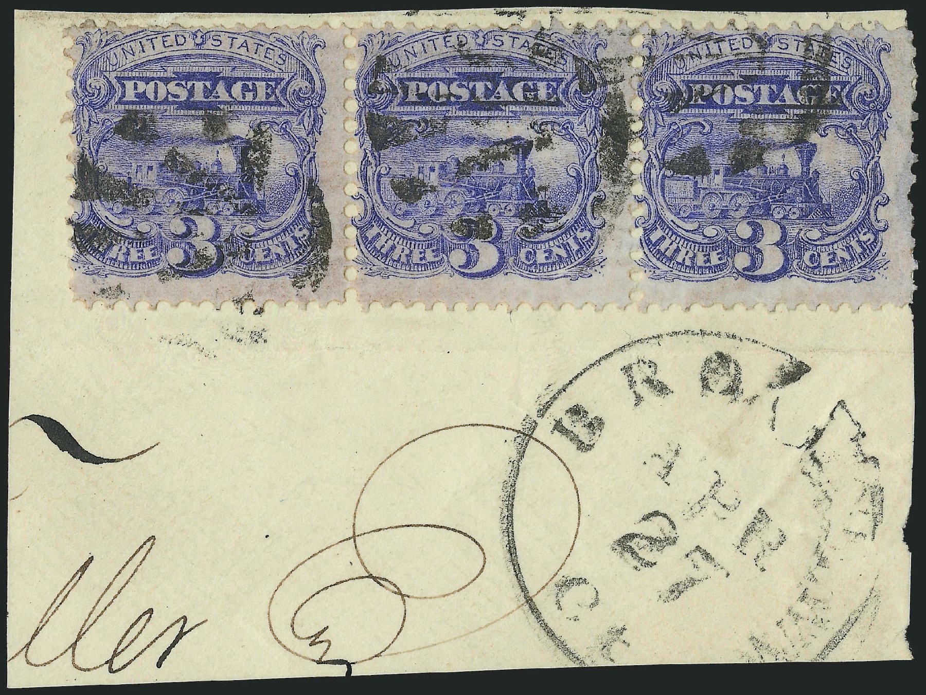 Price of US Stamp Scott Cat. # 114 - 3c 1869 Pictorial Locomotive. Robert Siegel Auction Galleries, Sep 2012, Sale 1027, Lot 4