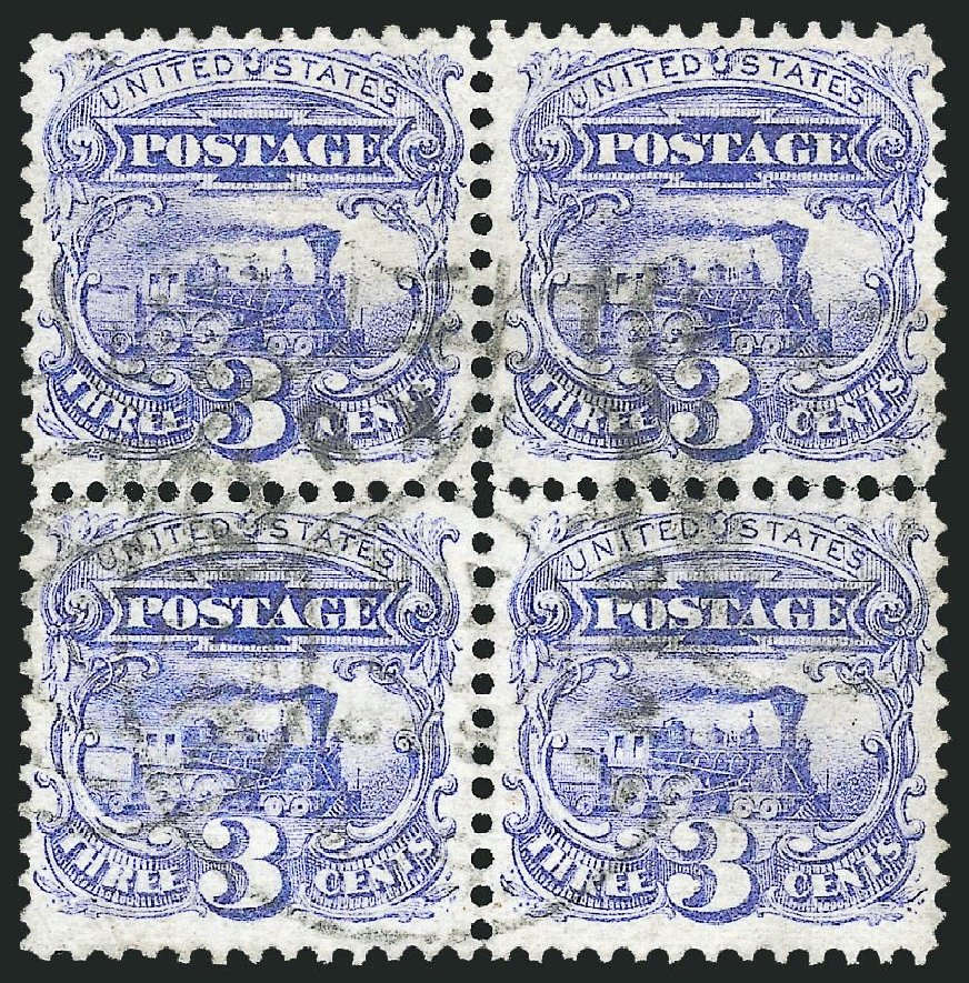 US Stamps Values Scott Cat. # 114 - 3c 1869 Pictorial Locomotive. Robert Siegel Auction Galleries, Jul 2013, Sale 1050, Lot 234