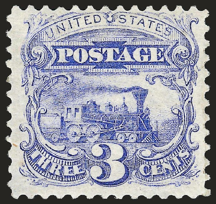 Costs of US Stamps Scott Cat. 114 - 1869 3c Pictorial Locomotive. Robert Siegel Auction Galleries, Jan 2009, Sale 968, Lot 154