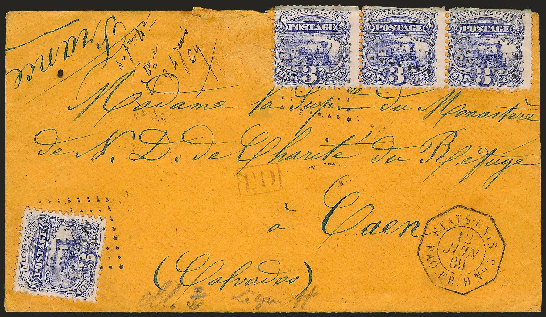 Cost of US Stamps Scott Catalogue # 114: 1869 3c Pictorial Locomotive. Robert Siegel Auction Galleries, Jun 2010, Sale 989, Lot 124