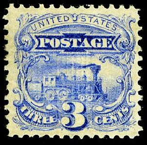 Prices of US Stamp Scott #114: 3c 1869 Pictorial Locomotive. Matthew Bennett International, May 2008, Sale 327, Lot 115