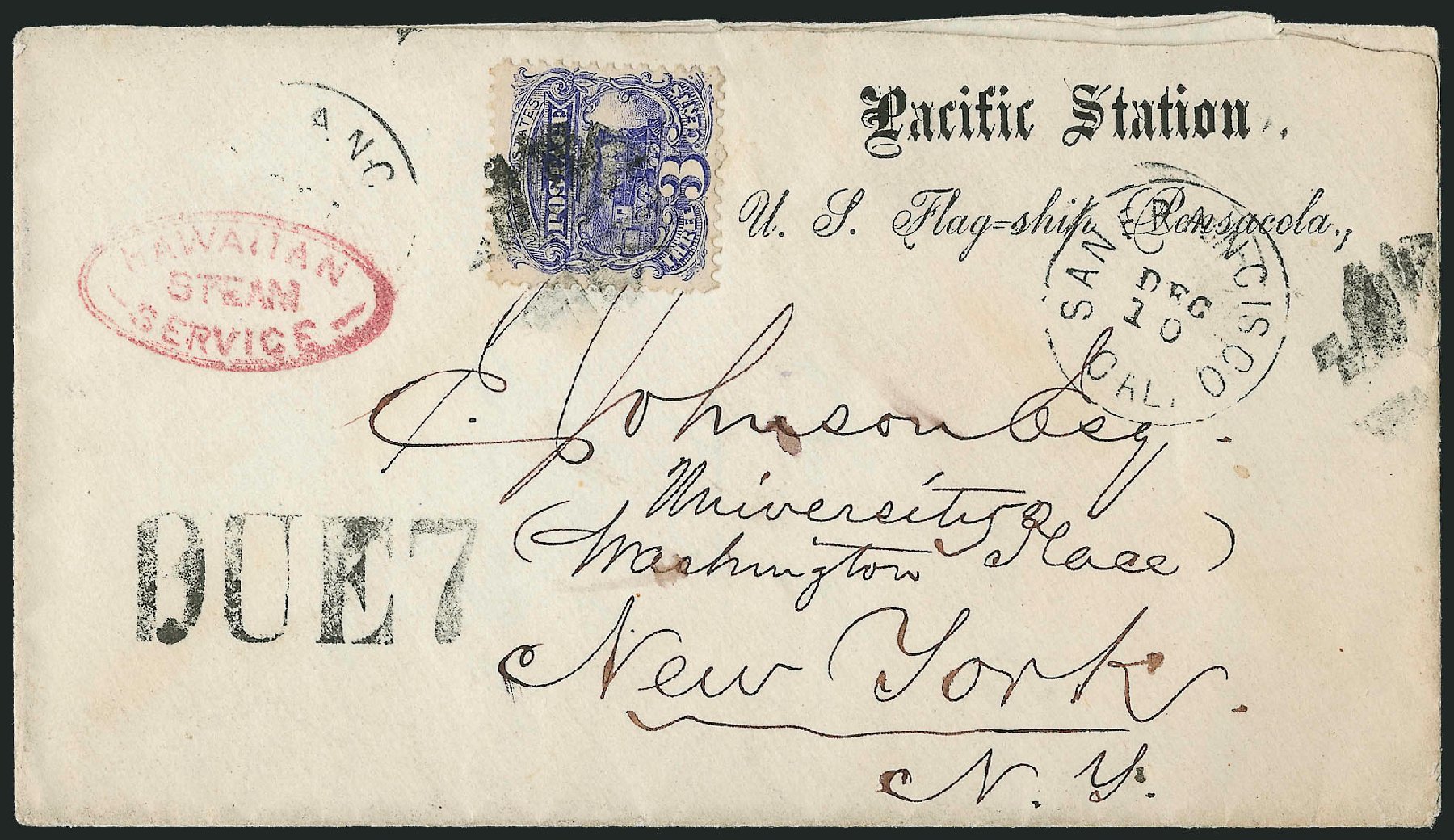 US Stamps Values Scott Catalogue # 114: 1869 3c Pictorial Locomotive. Robert Siegel Auction Galleries, Mar 2011, Sale 1004, Lot 85