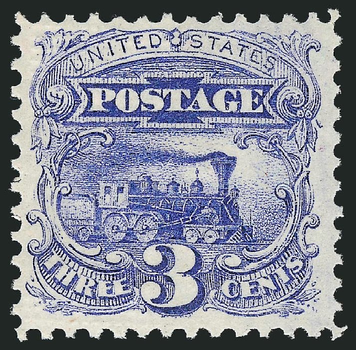 Cost of US Stamp Scott Catalogue #114 - 1869 3c Pictorial Locomotive. Robert Siegel Auction Galleries, Oct 2011, Sale 1014, Lot 1295