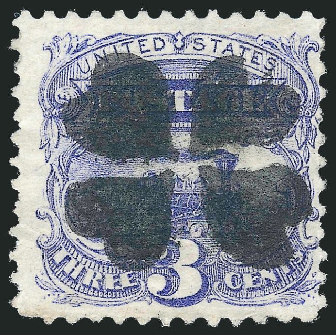 Values of US Stamp Scott Catalogue 114: 1869 3c Pictorial Locomotive. Robert Siegel Auction Galleries, Dec 2011, Sale 1017, Lot 545