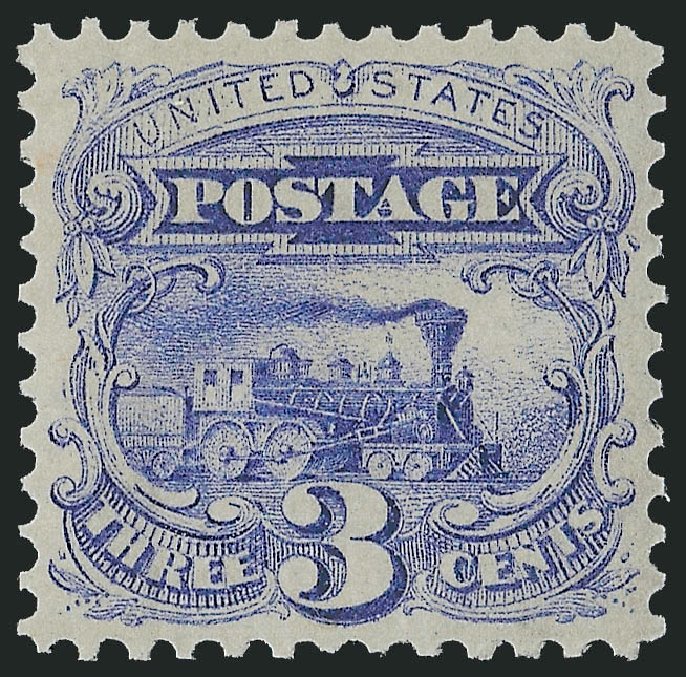 Cost of US Stamp Scott Catalog #114: 3c 1869 Pictorial Locomotive. Robert Siegel Auction Galleries, Dec 2009, Sale 978, Lot 1025