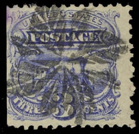 US Stamps Price Scott Catalogue 114: 3c 1869 Pictorial Locomotive. Daniel Kelleher Auctions, Oct 2011, Sale 626, Lot 132