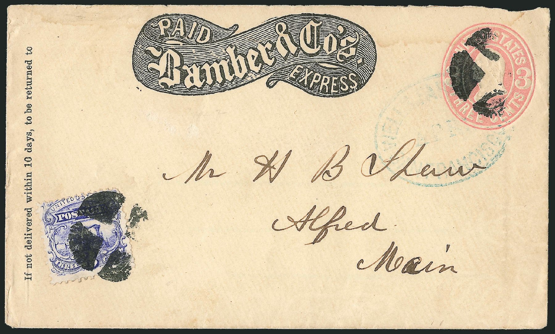 US Stamps Value Scott Catalog #114 - 3c 1869 Pictorial Locomotive. Robert Siegel Auction Galleries, Mar 2011, Sale 1004, Lot 82