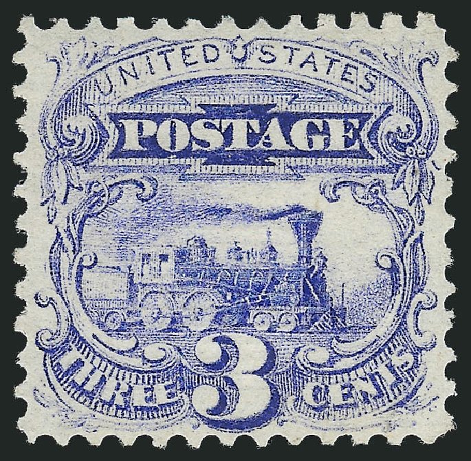 US Stamps Prices Scott Cat. #114: 1869 3c Pictorial Locomotive. Robert Siegel Auction Galleries, Jun 2012, Sale 1026, Lot 1252