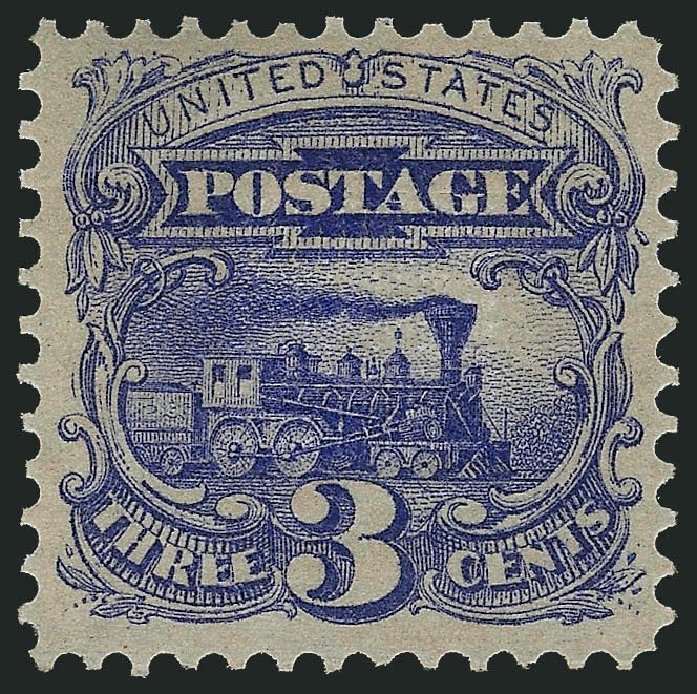 US Stamps Value Scott 114 - 1869 3c Pictorial Locomotive. Robert Siegel Auction Galleries, Jul 2013, Sale 1050, Lot 232