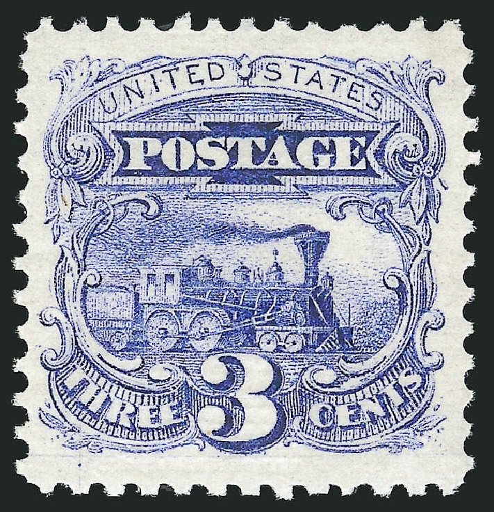 US Stamp Values Scott #114 - 3c 1869 Pictorial Locomotive. Robert Siegel Auction Galleries, Sep 2014, Sale 1078, Lot 222