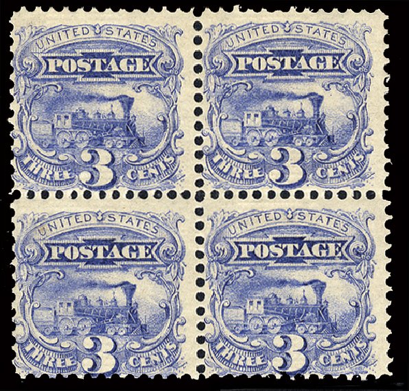 US Stamp Values Scott Catalog # 114: 3c 1869 Pictorial Locomotive. Cherrystone Auctions, Feb 2011, Sale 201102, Lot 43