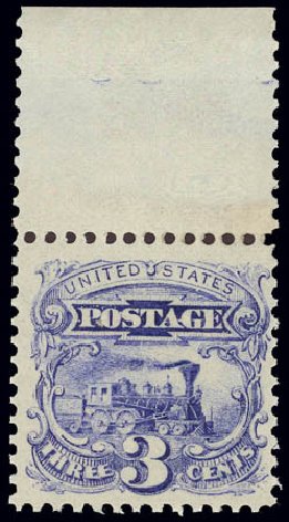 Value of US Stamp Scott Catalogue #114 - 1869 3c Pictorial Locomotive. Daniel Kelleher Auctions, Feb 2013, Sale 634, Lot 93