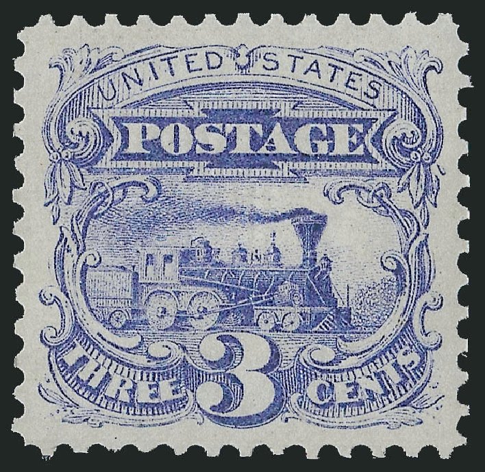 Costs of US Stamps Scott Catalog #114: 1869 3c Pictorial Locomotive. Robert Siegel Auction Galleries, Oct 2011, Sale 1014, Lot 1293