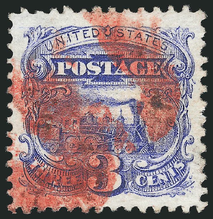 Cost of US Stamp Scott Catalog 114 - 3c 1869 Pictorial Locomotive. Robert Siegel Auction Galleries, Oct 2012, Sale 1032, Lot 3183
