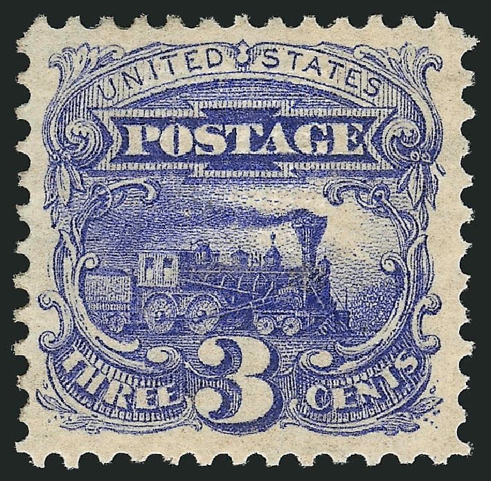 US Stamp Value Scott Catalogue 114 - 3c 1869 Pictorial Locomotive. Robert Siegel Auction Galleries, Sep 2014, Sale 1078, Lot 223