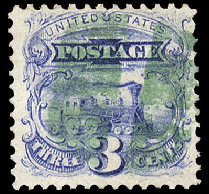 Value of US Stamp Scott 114 - 1869 3c Pictorial Locomotive. Cherrystone Auctions, Jan 2009, Sale 200901, Lot 126