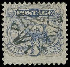 Costs of US Stamp Scott Catalog #114 - 3c 1869 Pictorial Locomotive. H.R. Harmer, Jun 2013, Sale 3003, Lot 1106