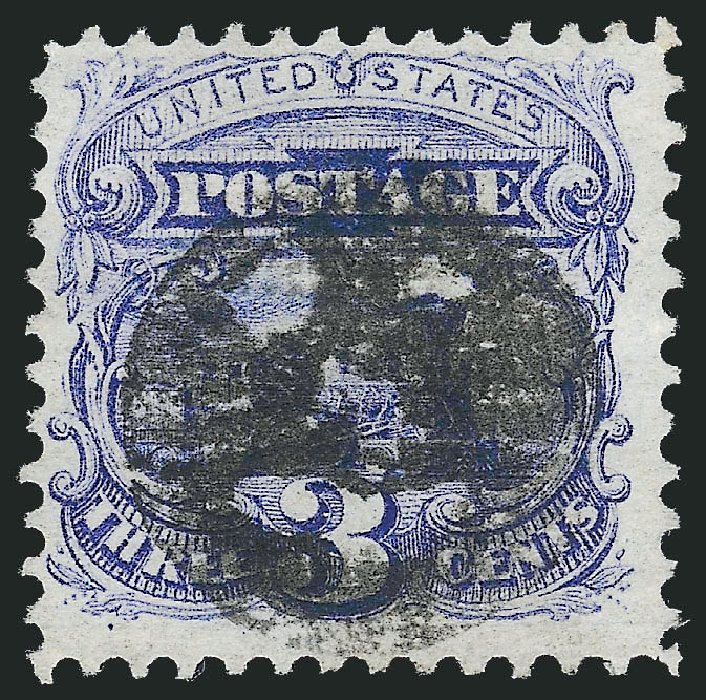 US Stamps Values Scott Cat. # 114: 3c 1869 Pictorial Locomotive. Robert Siegel Auction Galleries, Mar 2011, Sale 1004, Lot 56