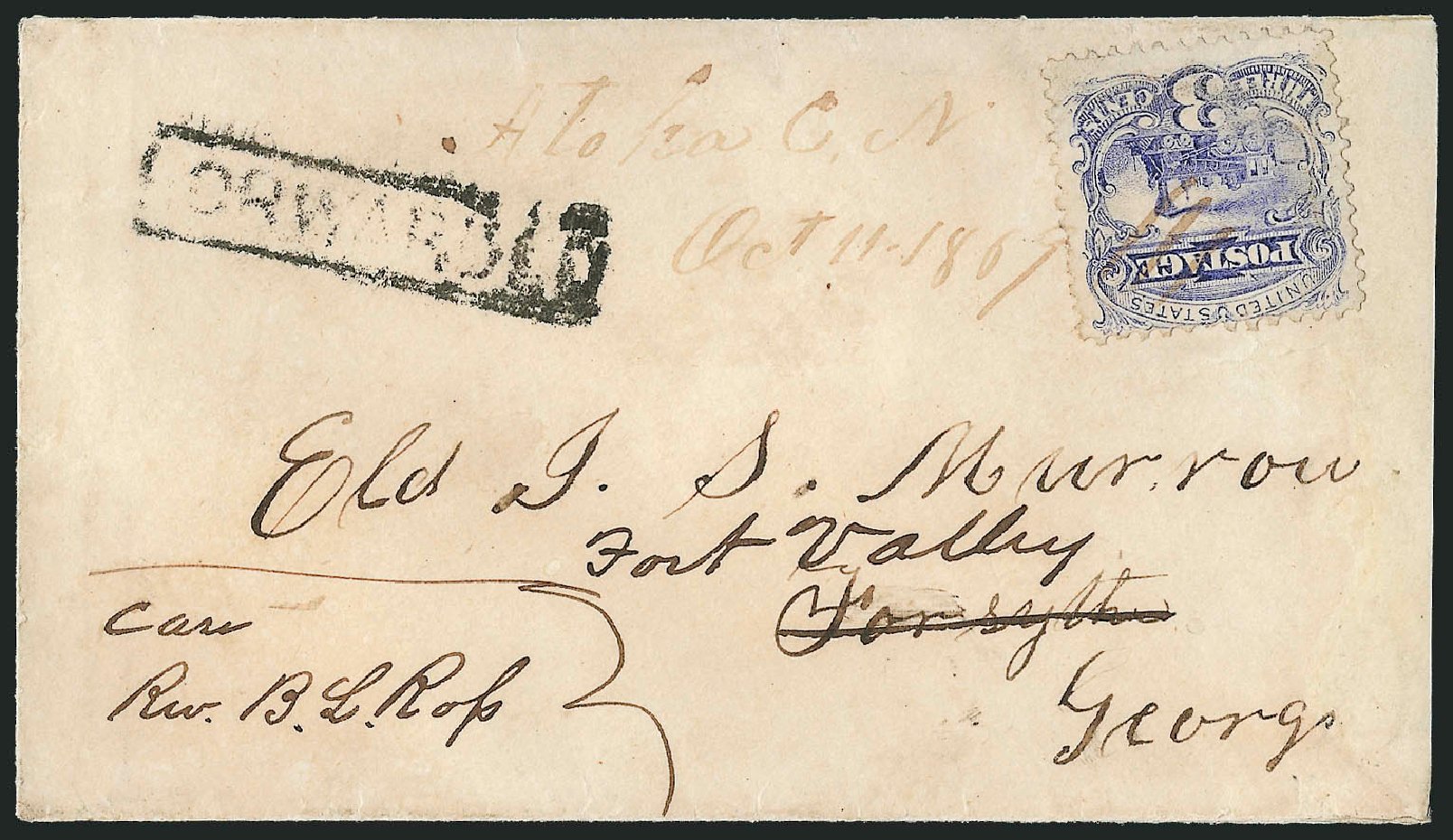 US Stamps Price Scott Catalog 114: 3c 1869 Pictorial Locomotive. Robert Siegel Auction Galleries, Mar 2011, Sale 1004, Lot 76