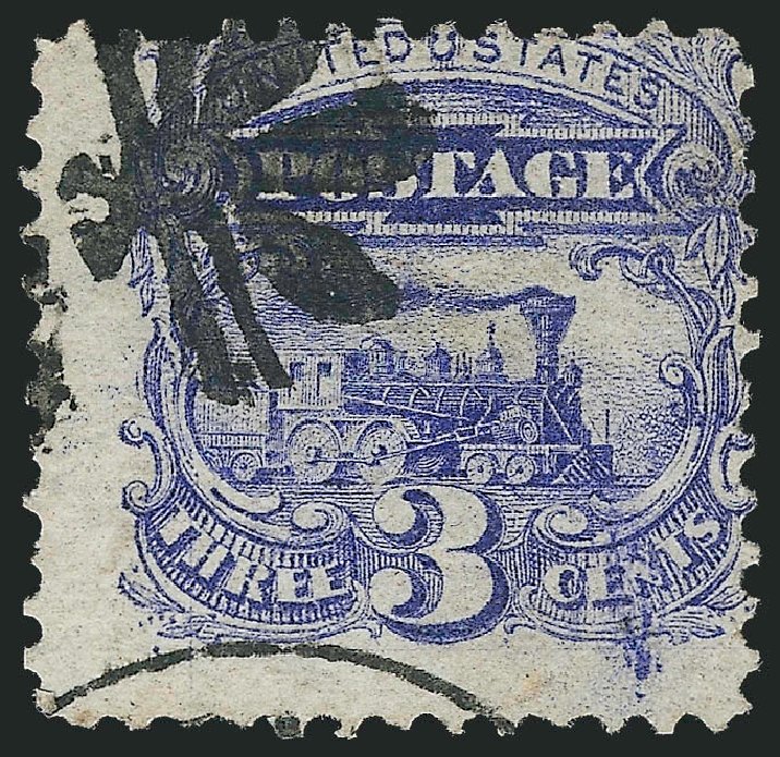 US Stamps Price Scott Catalogue #114 - 1869 3c Pictorial Locomotive. Robert Siegel Auction Galleries, Oct 2011, Sale 1013, Lot 176