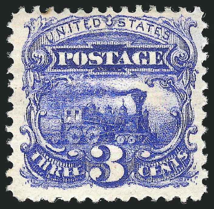 US Stamps Prices Scott Cat. 114 - 3c 1869 Pictorial Locomotive. Robert Siegel Auction Galleries, Mar 2012, Sale 1021, Lot 296