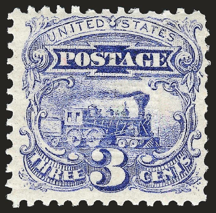 US Stamp Value Scott Catalogue #114: 1869 3c Pictorial Locomotive. Robert Siegel Auction Galleries, Dec 2008, Sale 967, Lot 4226
