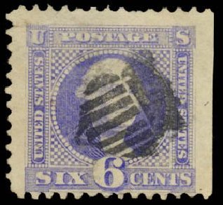 US Stamps Value Scott Catalog #115: 1869 6c Pictorial Washington. Daniel Kelleher Auctions, May 2014, Sale 652, Lot 238